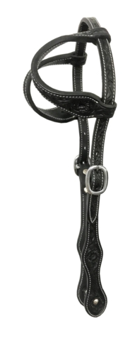 Headstall  leaf tooling  black