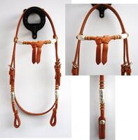 Headstall silver pipes/rawhide, futurity