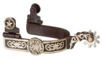 Antique Brown Spurs with Engraved Star Overlay Ladies