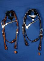 Show headstall V-brow in silver